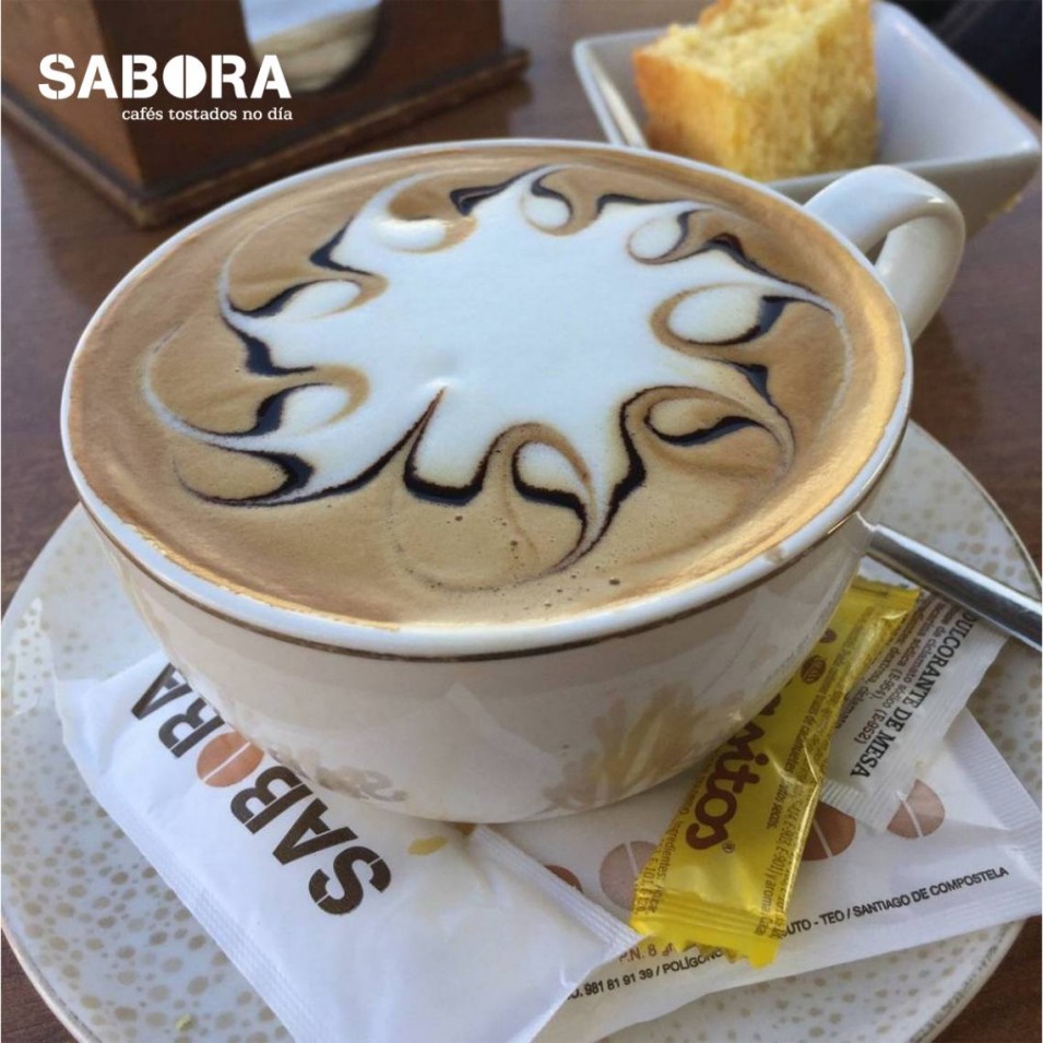 Café moka con latte art